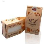 Custom Logo Printing Food Delivery Takeaway Stand Up Paper Bags With Clear