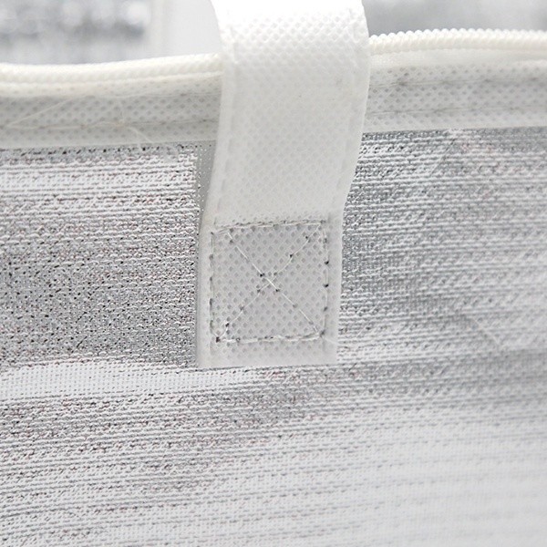 White Promotional Non Woven Material aluminum cooler bag thermal bag with Zipper