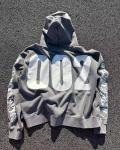 Autumn Custom Men'S Stone Acid Wash Cropped Boxy Embroidered Zip Up Hoodie