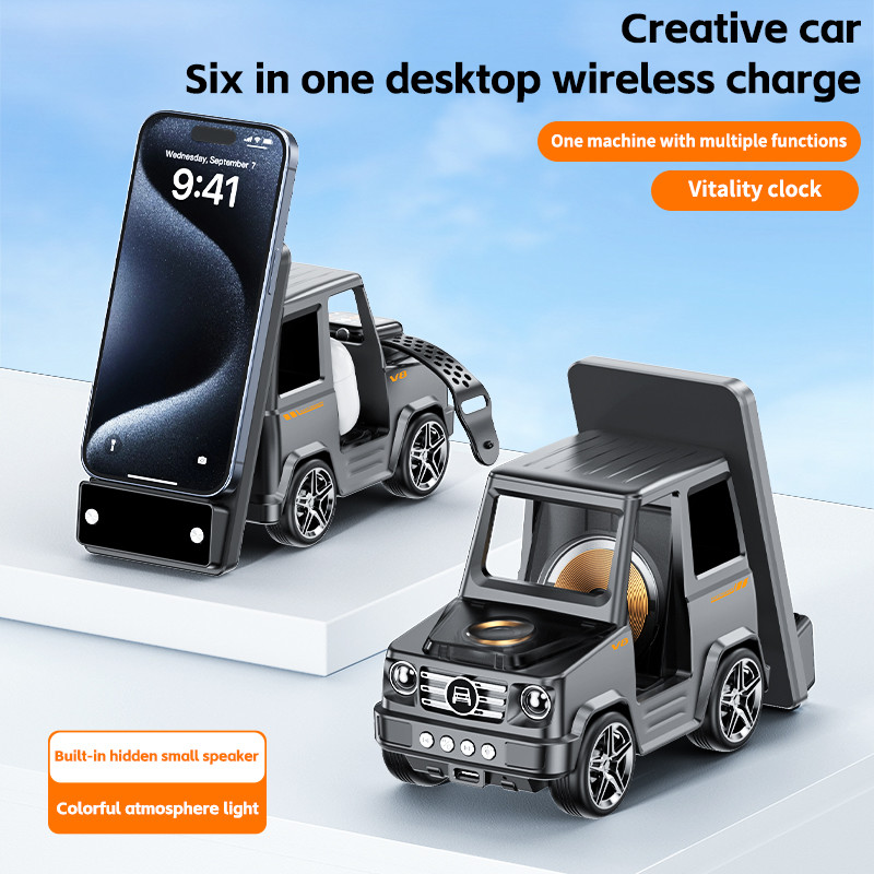 Cool Car Shaped Gray Color Wireless Charger Fast Charging For IPhone Airpods IWatch