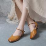 HZM015 Women'S Shoes Autumn And Winter New Style Genuine Leather Thick Heel
