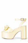 Velvet Lining Knot Womens Wedge Heeled Shoes Leather Sole Chunky Heel