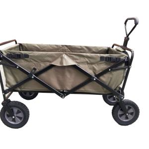 China Collapsible Outdoor Garden Camping Folding Wagon Heavy Duty 4-Wheel Iron Utility Cart factory