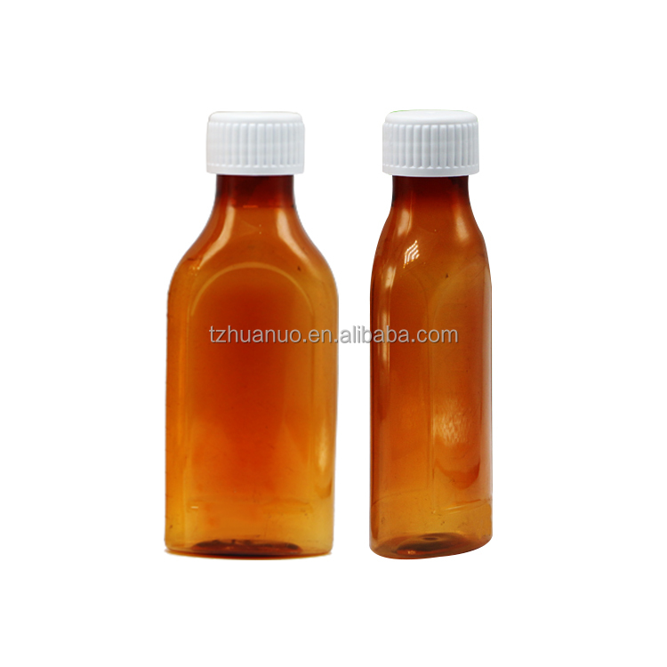 Screw Cap 240ml PET Oral Liquid Flat Square Bottle for Child Safety and Medical Liquid