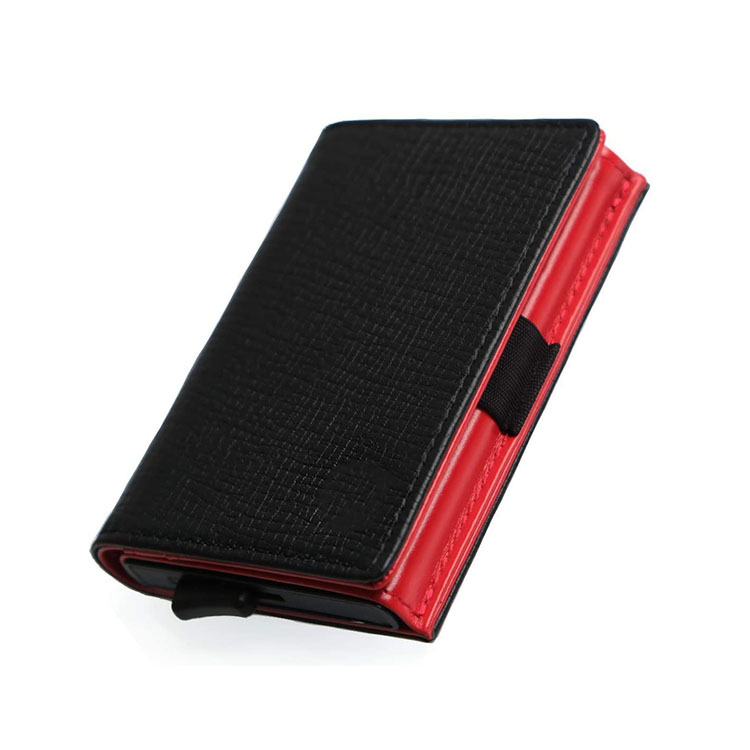 Mix Models Low MOQ Fashionable PU Leather Pop Up Smart Metal Wallet for Smart Storage