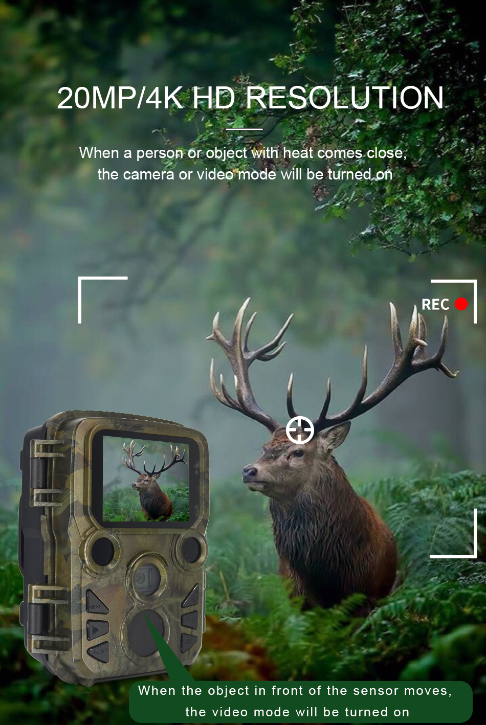 2.0 Inch Mini Outdoor Trail Camera Outdoor IP66 Waterproof Trail Game Hunting Camera