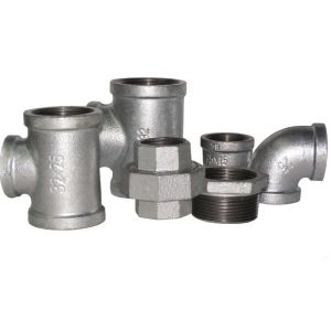 Hot Dipped Galvanized Pipe Fitting Banded NPT Threads 1/2 Malleable Iron Tee