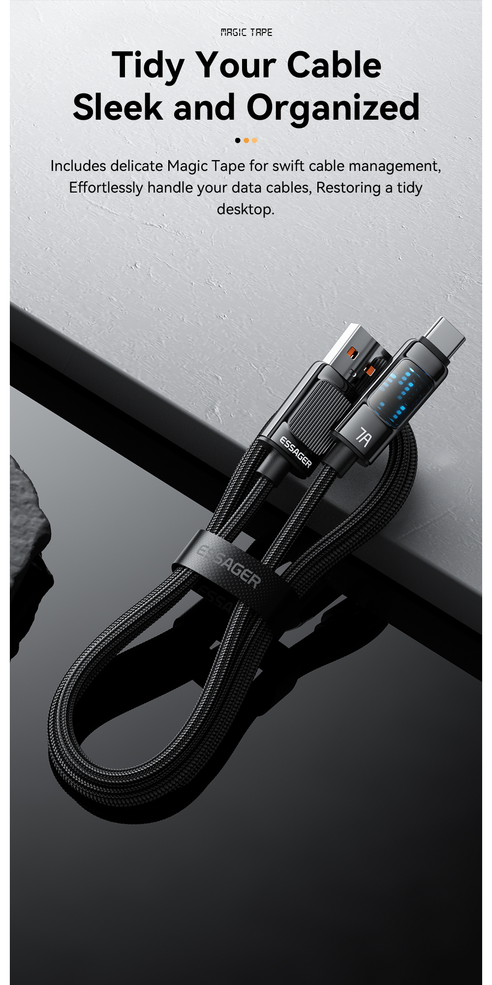 7A Max 100W USB A To C Type C Charging Cable ESSAGER ES-X58 Series