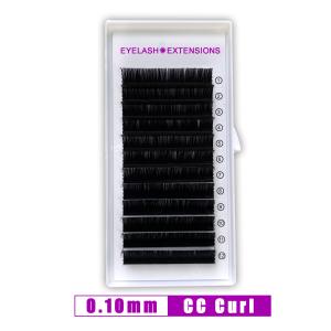 China Natural Black Russian Volume Eyelash Extensions 0 . 1mm Thickness CC Curl factory