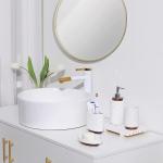 Custom White Ceramic Bathroom Set For Hotel Decor Shower Room OEM ODM
