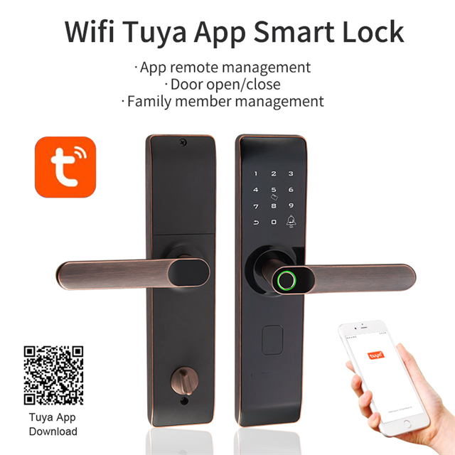 High Quality Fingerprint Tuya WiFi APP Smart Zinc Alloy Lock Door Lock For Apartment House