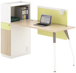 China Customization Melamine Office Desk With Steel Leg Cabinet ISO9001 factory