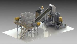 China Full Automatic Industrial Waste Shredder Rubber Recycling Machine , Rubber Tire Shredder factory