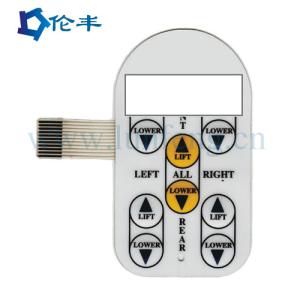 China Pantone Tactile Metal Dome Switch 3M468 Adhesive RAL Membrane Switch With Led factory