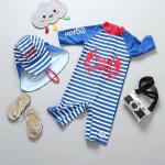 Nylon Polyamide Boys' Swimsuit Set SPF50+ Younger Boys Swimwear Swimming Cap