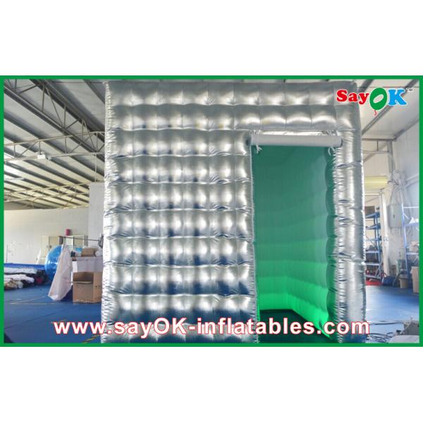 China Inflatable Photo Booth Enclosure Led Lights Photo Booth Tent Sliver Inflatable Oxford Cloth / PVC factory