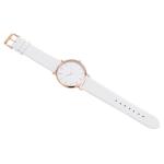 Ultra Thin 3atm Womens Metal Watches White Genuine Leather Strap