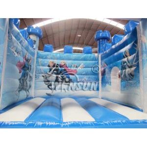 Frozen Theme Inflatable Bounce House With Slide Environmental Friendly