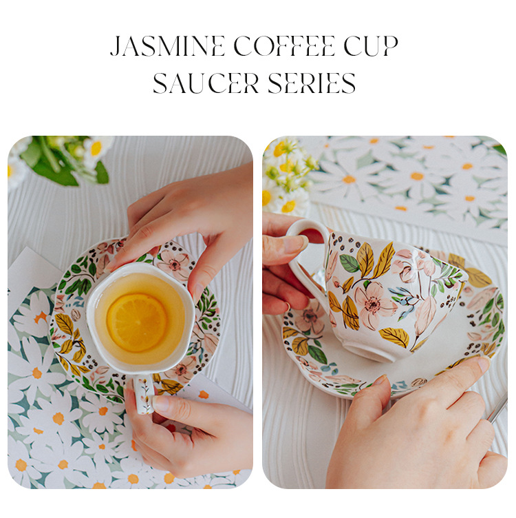 Stocked French Ceramic Cups And Saucers For Garden Flower Decor Or Wedding Party Gifts