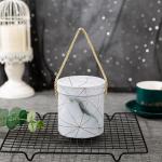 UV Coating Marble Carry-On Bucket Flower Box With Your Own Logo For Other Gift