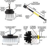 4 Pieces Scrubber Drill Brush Kit For Carpet Glass Car Tires Cleaning