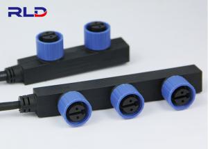 China 2Pin F Type Waterproof Cable Splitter Connector M15 Male Female Connector factory