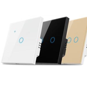 China UK EU 4 Gangs Touch Screen Smart Switch Panel Wireless Light Switch factory