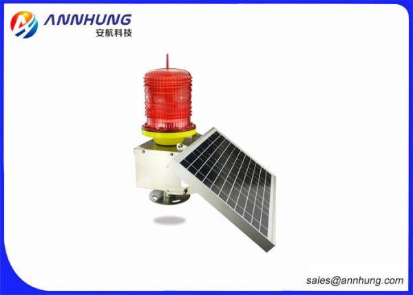 Low Intensity LED Solar Aviation Obstruction Light For Wind Turbine / High
