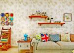 0.53*10M Designer Natural Floral Non Woven Wallpaper Fabric Wall Covering
