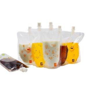 China BPA Free Transparent Clear Frozen Drinking Pouch With Spout Disposable Stand Up factory