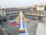 Outdoor Public Garden Big Yellow Commercial Inflatable Water Slide With Pool