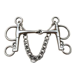 China Stainless Steel Jointed Bit Horse Chewing Mouth Roller Harness Bits Polished Finish factory