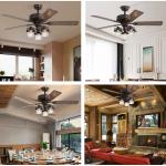 52Inch Crystal Cooling Air Ceiling Fan Light