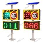 Red & Green Solar Speed Feedback Sign with Smile Face and Sad Face