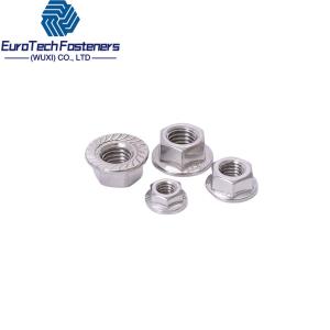 China Hexagon Flange Nuts Din 6923 Iso 4161 M10 M12 M14x1 5 M16x1 5 M8 A2 With Serration factory