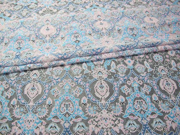 Colored Cotton Floral Polyester Lace Fabric Burnout Allover Lace for Lady