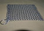 4"*4" Rectangle Chainmail Cast Iron Pan Scrubber For Clean Cookware , Food Grade