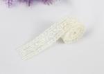 Embroidered 100% Cotton Lace Trim By The Yard , Water Soluble Chemical Lace