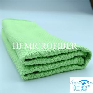China Home Used Cleaning Towel Microfiber Terry Towel Green Color Washing Tool For Kitchen factory