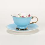 Luxury Gold Rim Printed Expresso Cappuccino Turkish Fashion Coffee Cups Set