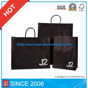 China Machine Made Black Kraft Paper Shopping Gift Bag factory