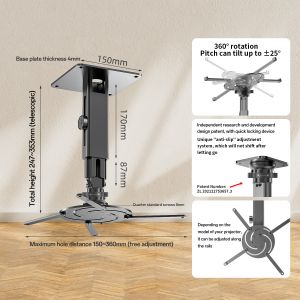 360 Degree Ceiling Mount Projector Brackets Adjustable Universal Ceiling
