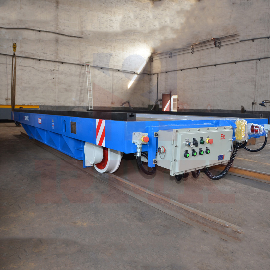 Ac Motor Cable Powered 50 Tons Heavy Duty Material Rail Transfer Trolley