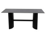 1650*850mm Ceramic Finished Dining Table With Fixed Type Black Metal Base