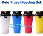 Dog Travel Water Bottle Collapsible Bowls, 2 in 1 Pet Food Container with