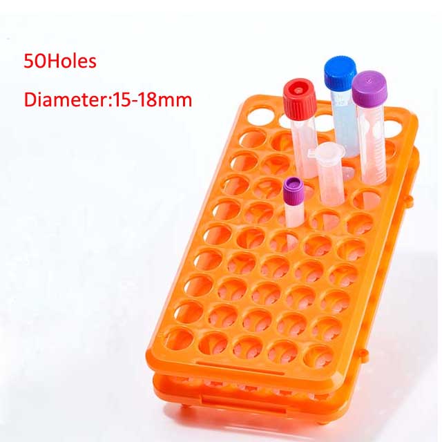 Lab Multi Function PP Centrifuge Tube Rack 50 holes*18mm Plastic Test Tube Rack Silicone Circlip