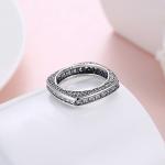 Noble 925 Silver Ring-Square Cubic Zircon Inlaid-Classic Ring-Fashion Silver