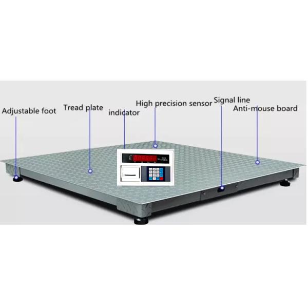 2m*2.5m High Precision Carbon Steel Floor Scales 3 Ton 5 Ton Digital LED Display