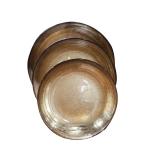 Golden Color Dessert Glass Charger Plates , Decorative Charger Plates For