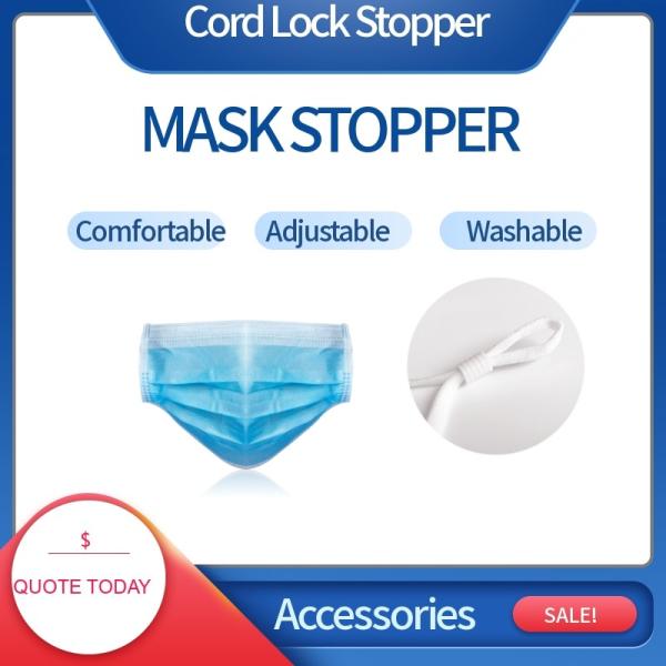 Soft PVC Spring Loaded Cord Lock Face Masks Black Color Long Life